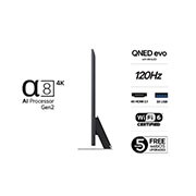 LG 55'' QNED MiniLED AI QNED86 4K Smart TV 2025, 55-tommers LG QNED evo AI QNED86 4K Smart TV 2025, 55QNED86A6A, thumbnail 3
