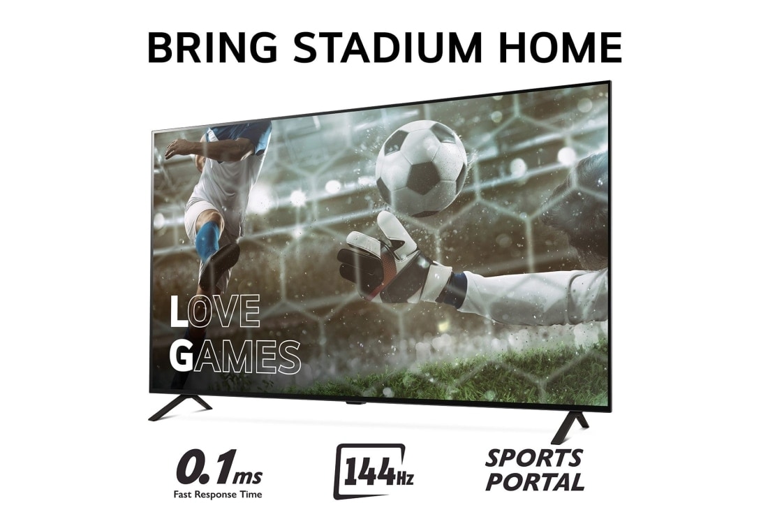 LG 77 tommers LG OLED AI B4 4K Smart TV OLED77B4, Bring Stadium Home med TV som har fotballbilde med Love Games, og 0,1 mz rask responstid, 120 Hz, Sports Portal skrevet nederst, OLED77B4ELA, thumbnail 6