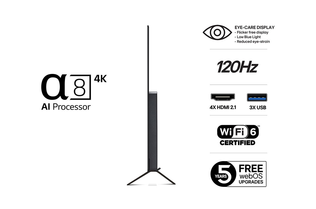 LG 55 tommers LG OLED AI B4 4K Smart TV OLED55B4, Sett forfra med LG OLED TV, OLED B4, 11 Years of world number 1 OLED-emblem og alpha 8 4K AI-prosessor Gen7, OLED55B4ELA, thumbnail 3