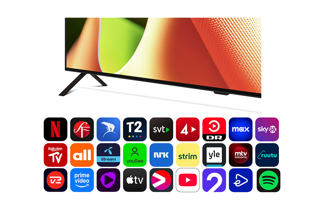 LG 55 tommers LG OLED AI B4 4K Smart TV OLED55B4, Sett forfra med LG OLED TV, OLED B4, 11 Years of world number 1 OLED-emblem og alpha 8 4K AI-prosessor Gen7, OLED55B4ELA, thumbnail 4