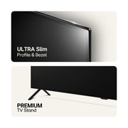 LG 55 tommers LG OLED AI B4 4K Smart TV OLED55B4, Toppbilde av ultraslank profil og ramme, og bunnbilde av premium TV-stativ, OLED55B4ELA, thumbnail 8