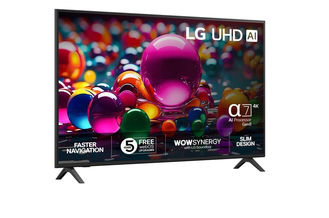 LG 75'' UHD AI UA75 4K Smart TV 2025, Visning bakfra av LG UHD UA75 TV., 75UA75006LA, thumbnail 2