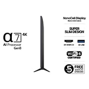 LG 75'' NanoCell AI NANO80 4K Smart TV 2025, detial view, 75NANO80A6B, thumbnail 3
