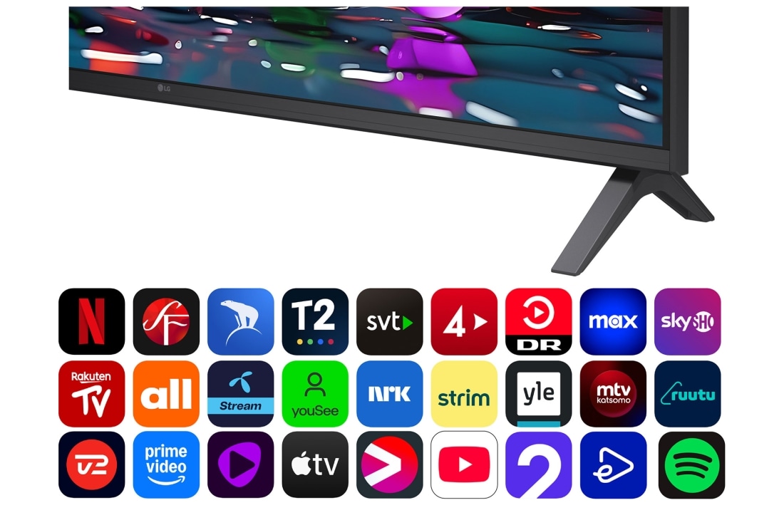 LG 43'' UHD AI UA75 4K Smart TV 2025, Alpha 7 Processor Gen8 lyser opp i gult, og fargerike lynglimt skyter ut fra den. Tittelen sier noe om hvordan prosessoren gir 4K-kvalitet, enestående farge og lysstyrke., 43UA75006LA, thumbnail 5