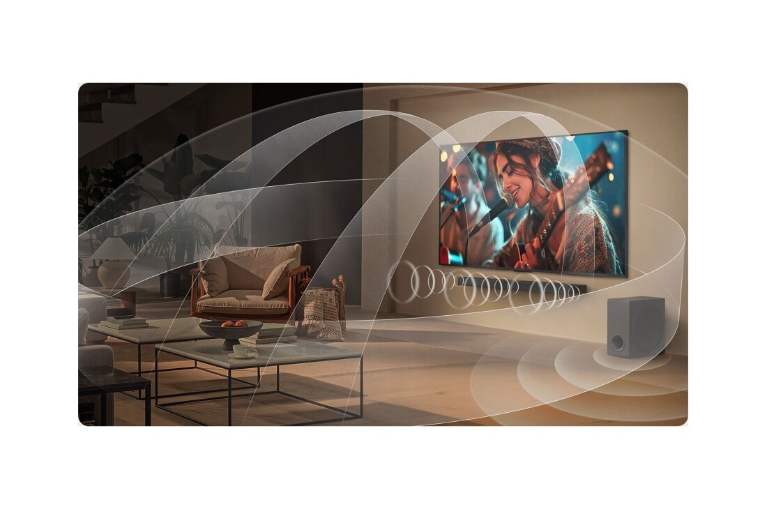 LG 43'' UHD AI UA75 4K Smart TV 2025, Sci-fi-innhold spilles av på en LG TV-skjerm. På skjermen vises grensesnittet for AI Chatbot. Brukeren sendte melding til chatbot om at skjermen er for mørk. Chatbot tilbød løsninger på problemet. Hel, 43UA75006LA, thumbnail 13