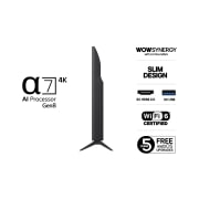 LG 43'' UHD AI UA75 4K Smart TV 2025, Lett vinklet sidevisning mot venstre av LG UHD UA75 TV., 43UA75006LA, thumbnail 3