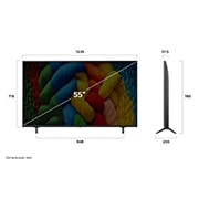 LG 55'' NanoCell AI NANO80 4K Smart TV 2025, Dimensions & Weight, 55NANO80A6B, thumbnail 4