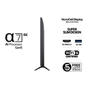 LG 50'' NanoCell AI NANO80 4K Smart TV 2025, detial view, 50NANO80A6B, thumbnail 3