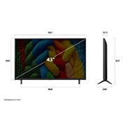 LG 43'' NanoCell AI NANO80 4K Smart TV 2025, Dimensions & Weight, 43NANO80A6B, thumbnail 4