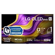 LG 97'' OLED evo AI G5 4K Smart TV 2025, font view, OLED97G54LW, thumbnail 1