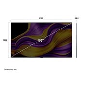 LG 97'' OLED evo AI G5 4K Smart TV 2025, dimensions view, OLED97G54LW, thumbnail 4