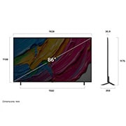 LG 86'' QNED AI QNED80 4k Smart TV 2025, Visning fra siden mot venstre av LG QNED80 TV , 86QNED80A6A, thumbnail 4