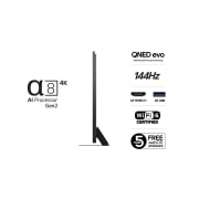 LG 100'' QNED MiniLED AI QNED86 4K Smart TV 2025, Visning bakfra av LG QNED evo QNED85 TV, 100QNED86A6, thumbnail 3