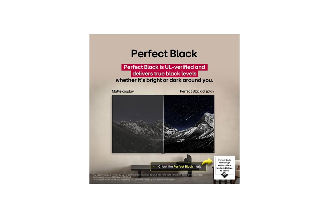 LG 48'' OLED evo AI C5 4K Smart TV 2025, LG TV-skjerm med en AI Magic Remote i forgrunnen. AI-knappen fremheves og en snakkeboble viser tekst, og anbefaler en film jeg liker. På skjermen vises et brukerikon E, som indikerer hvordan AI Voice , OLED48C54LA, thumbnail 11