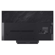 LG 48'' OLED evo AI C5 4K Smart TV 2025, Nærbilde av LG OLED TV-skjerm viser hvordan AI Search fungerer. Et lite chattevindu er åpent og viser hvordan brukeren spør om hva slags sportsspill som finnes. AI search svarte via chat og ved å vise, OLED48C54LA, thumbnail 13