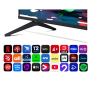 LG 86'' UHD AI UA75 4K Smart TV 2025, Alpha 7 Processor Gen8 lyser opp i gult, og fargerike lynglimt skyter ut fra den. Tittelen sier noe om hvordan prosessoren gir 4K-kvalitet, enestående farge og lysstyrke., 86UA75006LA, thumbnail 5
