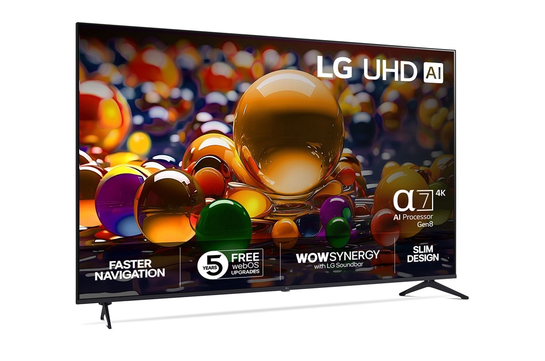 LG 75'' UHD AI UA74 4K Smart TV 2025, Visning bakfra av LG UHD UA74 TV., 75UA74006LB, thumbnail 2