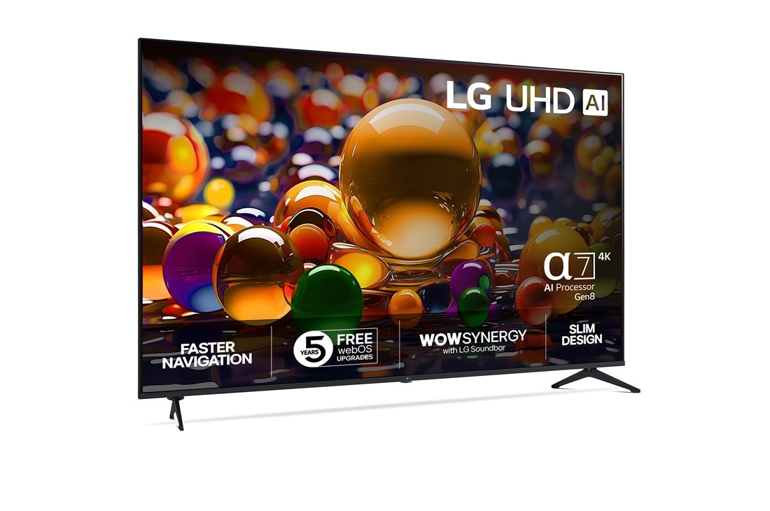 LG 86'' UHD AI UA74 4K Smart TV 2025, Visning bakfra av LG UHD UA74 TV., 86UA74006LB, thumbnail 2