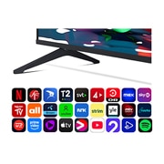 LG 86'' UHD AI UA74 4K Smart TV 2025, Visning forfra og fra siden av LG UHD AI UA74 4K Smart TV, som viser lengde-, bredde-, høyde- og dybdemålene., 86UA74006LB, thumbnail 4