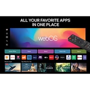 LG 86'' UHD AI UA74 4K Smart TV 2025, Alpha 7 Processor Gen8 lyser opp i gult, og fargerike lynglimt skyter ut fra den. Tittelen sier noe om hvordan prosessoren gir 4K-kvalitet, enestående farge og lysstyrke., 86UA74006LB, thumbnail 5