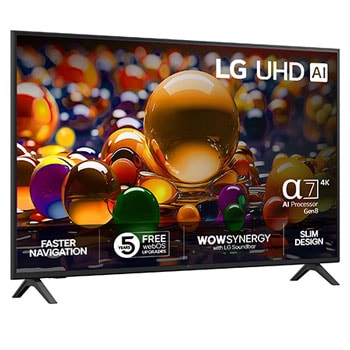 LG 65'' UHD AI UA74 4K Smart TV 2025, Visning bakfra av LG UHD UA74 TV., 65UA74006LB, thumbnail 2