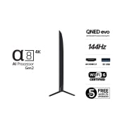 LG 85'' QNED evo MiniLED AI QNED92 4K Smart TV 2025, Sidevisning mot venstre av LG QNED evo QNED92 TV., 85QNED92A6A, thumbnail 3