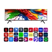 LG 85'' QNED evo MiniLED AI QNED92 4K Smart TV 2025, Visning forfra og fra siden av LG QNED evo QNED92 TV med dimensjoner for lengde, bredde, høyde og dybde., 85QNED92A6A, thumbnail 5