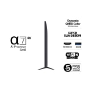 LG 75'' QNED AI QNED7E 4K Smart TV 2025, 75-tommer LG QNED AI QNED7E 4K Smart TV 2025, 75QNED7EA6B, thumbnail 3