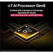 LG 86'' NanoCell AI NANO82 4K Smart TV 2025, Alpha 7 Processor Gen8 lyser opp i gult, og fargerike lynglimt skyter ut fra den. Tittelen sier noe om hvordan prosessoren gir 4K-kvalitet, enestående farge og lysstyrke., 86NANO82A6B, thumbnail 6