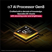 LG 50'' NanoCell AI NANO82 4K Smart TV 2025, Alpha 7 Processor Gen8 lyser opp i gult, og fargerike lynglimt skyter ut fra den. Tittelen sier noe om hvordan prosessoren gir 4K-kvalitet, enestående farge og lysstyrke., 50NANO82A6B, thumbnail 6