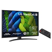 LG 43'' NanoCell AI NANO82 4K Smart TV 2025, side view, 43NANO82A6B, thumbnail 2