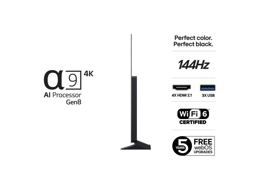 LG 77'' OLED evo AI C5 Pro 4K Smart TV 2025, OLED77C5ELB, thumbnail 3