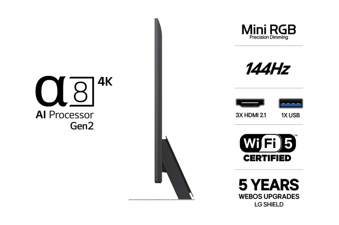 LG 55'' Mini RGB MRGB87 4K AI TV - 2026, 55MRGB87B6B, thumbnail 3