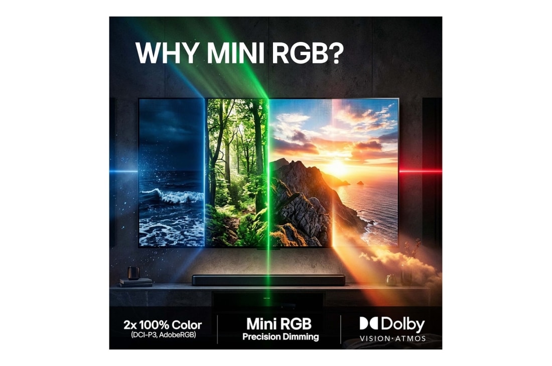 LG 55'' Mini RGB MRGB87 4K AI TV - 2026, 55MRGB87B6B, thumbnail 8