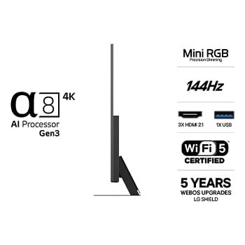 LG 55'' Mini RGB MRGB87 4K AI TV - 2026, 55MRGB87B6B, thumbnail 3