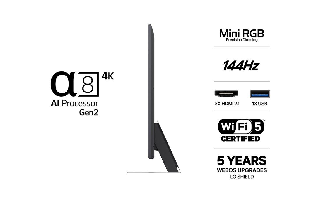 LG 55'' Mini RGB MRGB88 4K AI TV - 2026 , 55MRGB88B6B, thumbnail 3