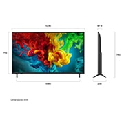 LG 55'' QNED evo MiniLED QNED82 4K AI TV - 2026, LG QNED evo AI QNED82 Mini LED fremhever hvordan Mini LED-teknologien gjengir skarpere steinstrukturer og klarere havdetaljer enn konvensjonell LED i en delt kystklippescene, og gir dypere svartnivåer, 55QNED82B6B, thumbnail 4
