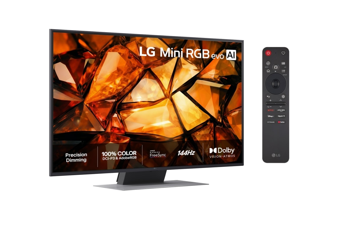 LG 65'' Mini RGB MRGB87 4K AI TV - 2026, TV and remote control, 65MRGB87B6B, thumbnail 2