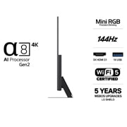 LG 65'' Mini RGB MRGB88 4K AI TV - 2026 , 65MRGB88B6B, thumbnail 3