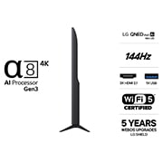 LG 65'' QNED evo MiniLED QNED82 4K AI TV - 2026, LG QNED evo AI QNED82 Mini LED med Dynamic QNED Color Pro fyller skjermen med levende, flytende utbrudd av flerfarget, malinglignende bevegelse, og viser forbedret fargekraft som er sertifisert for 10, 65QNED82B6B, thumbnail 3