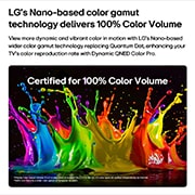 LG 65'' QNED evo MiniLED QNED82 4K AI TV - 2026, LG QNED evo AI QNED82 Mini LED for Ultimate Gameplay viser en levende, høyhastighets racingscene med et uskarpt innfelt sammenligningsbilde som fremhever Motion Booster 288, samtidig som den støtter 1, 65QNED82B6B, thumbnail 11