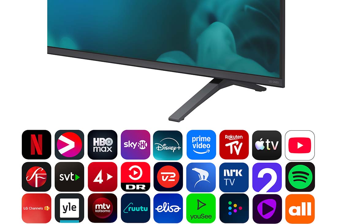 LG 85'' QNED evo MiniLED QNED82 4K AI TV - 2026, LG QNED evo AI QNED82 Mini LED med Dynamic QNED Color Pro fyller skjermen med levende, flytende utbrudd av flerfarget, malinglignende bevegelse, og viser forbedret fargekraft som er sertifisert for 10, 85QNED82B6A, thumbnail 5