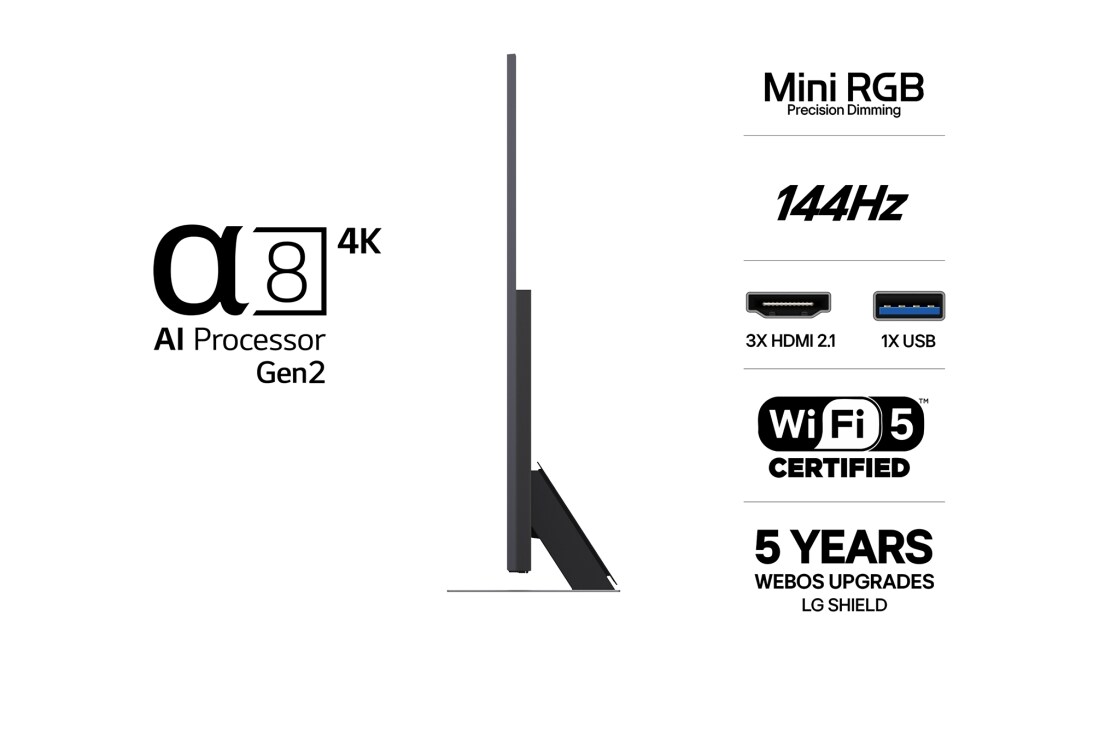 LG 86'' Mini RGB MRGB88 4K AI TV - 2026 , 86MRGB88B6B, thumbnail 3
