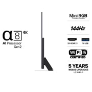 LG 86'' Mini RGB MRGB88 4K AI TV - 2026 , 86MRGB88B6B, thumbnail 3