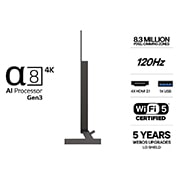 LG 48'' OLED B65 4K AI TV - 2026, LG OLED AI B6 har AI Hub for persontilpasning, med et AI-ikon over fjernkontrollen omgitt av etiketter for Multi AI Search, AI Concierge, AI Voice ID med My Page, AI Chatbot, AI Picture Wizard og AI S, OLED48B65LA, thumbnail 3