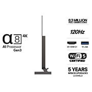 LG 65'' OLED B65 4K AI TV - 2026, LG OLED AI B6 har AI Hub for persontilpasning, med et AI-ikon over fjernkontrollen omgitt av etiketter for Multi AI Search, AI Concierge, AI Voice ID med My Page, AI Chatbot, AI Picture Wizard og AI S, OLED65B65LA, thumbnail 3