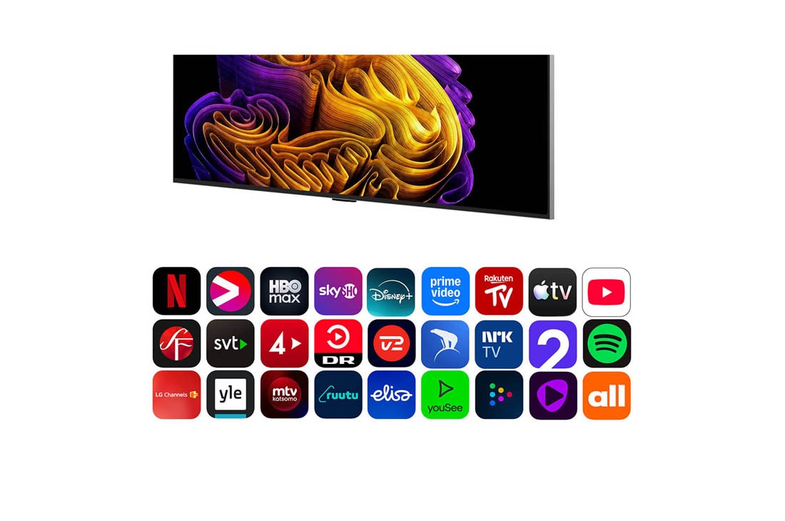 LG 83'' OLED evo Gallery G6 4K AI TV - 2026, LG OLED evo AI G6 med Reflection Free Premium viser en side-ved-side-sammenligning med andre OLED-TVer med matt skjerm, og holder bildet av den svarte jaguaren klart med dype svarte farger og fin teks, OLED83G64LW, thumbnail 5