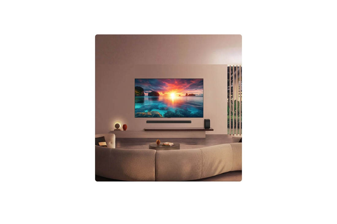 LG 83'' OLED evo Gallery G6 4K AI TV - 2026, LG OLED evo AI G6 for uovertruffen spillopplevelse i 4K 165Hz viser et høyhastighets racingspill med en gul bil med åpne hjul i bevegelse, fet «WIN»-tekst på skjermen og NVIDIA G-SYNC- og AMD FreeSync, OLED83G64LW, thumbnail 12