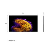 LG 83'' OLED evo Gallery G6 4K AI TV - 2026, LG OLED evo AI G6 med Brightness Booster Ultra viser en mørk scene hvor en lysende hvalsilhuett skiller seg ut blant glødende partikler, og gir 3,9 ganger sterkere lysstyrke med klarere detaljer., OLED83G64LW, thumbnail 4