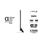 LG 43'' QNED evo MiniLED QNED87 4K AI TV - 2026, LG QNED evo AI QNED85 Mini LED med Dynamic QNED Color Pro fyller skjermen med levende, flytende utbrudd av flerfarget, malinglignende bevegelse, og viser forbedret fargekraft som er sertifisert for 10, 43QNED87B6A, thumbnail 3